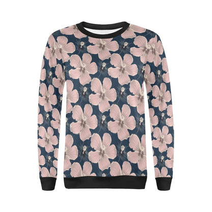 Plumeria Pattern Print Design PM018 Women Long Sleeve Sweatshirt-JorJune