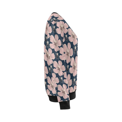 Plumeria Pattern Print Design PM018 Women Long Sleeve Sweatshirt-JorJune