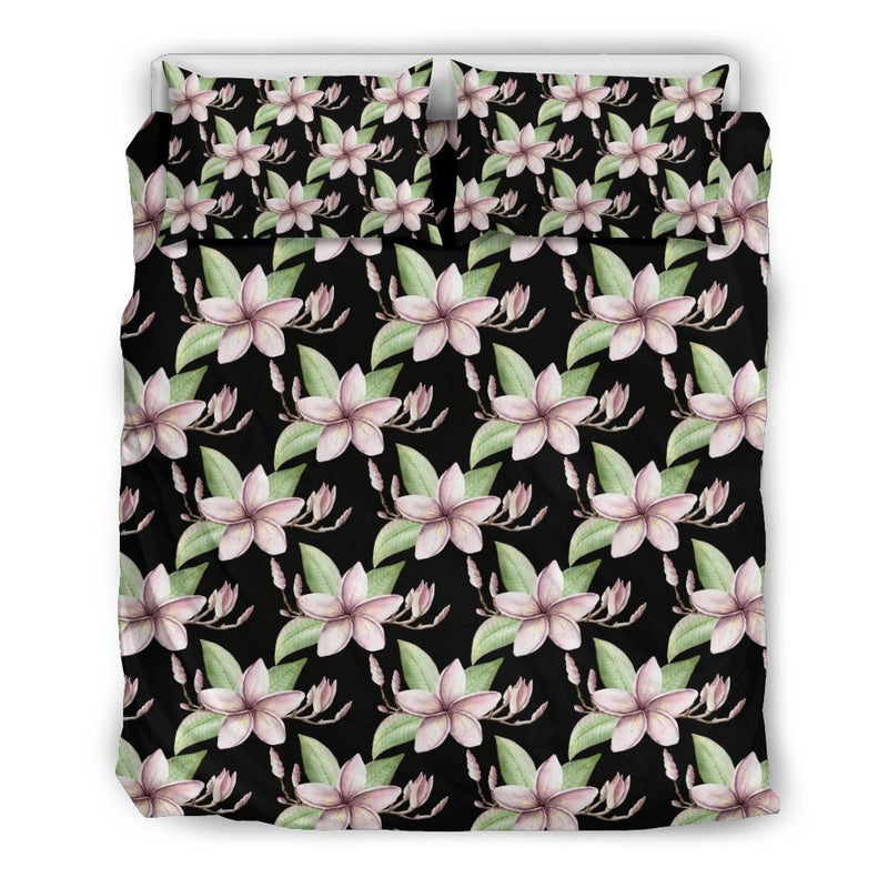 Plumeria Pattern Print Design PM02 Duvet Cover Bedding Set-JORJUNE.COM