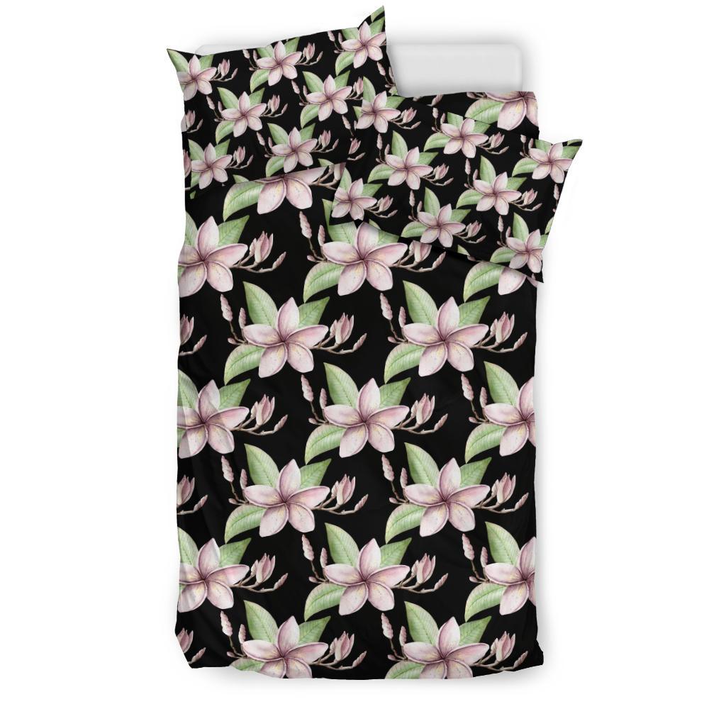 Plumeria Pattern Print Design PM02 Duvet Cover Bedding Set-JORJUNE.COM