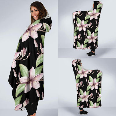 Plumeria Pattern Print Design PM02 Hooded Blanket-JORJUNE.COM