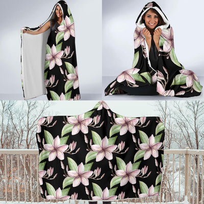 Plumeria Pattern Print Design PM02 Hooded Blanket-JORJUNE.COM