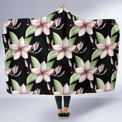 Plumeria Pattern Print Design PM02 Hooded Blanket-JORJUNE.COM