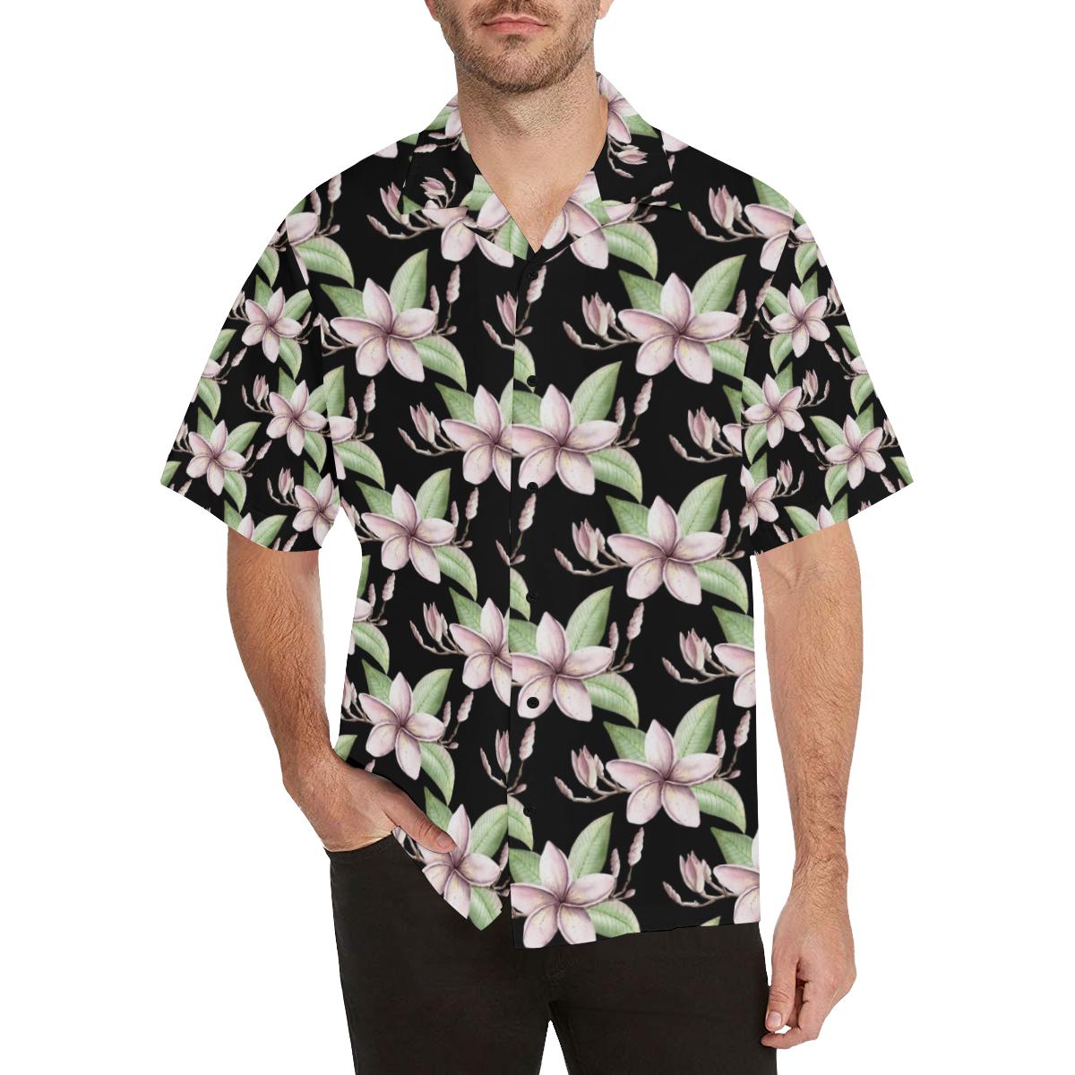 Plumeria Pattern Print Design PM02 Men Hawaiian Shirt-JorJune