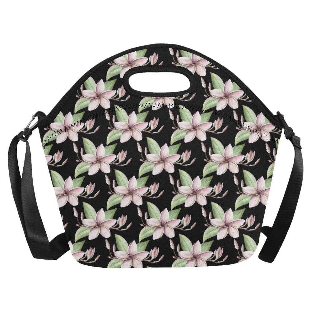 Plumeria Pattern Print Design PM02 Neoprene Lunch Bag-JorJune