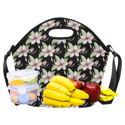 Plumeria Pattern Print Design PM02 Neoprene Lunch Bag-JorJune
