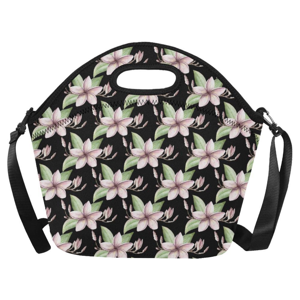 Plumeria Pattern Print Design PM02 Neoprene Lunch Bag-JorJune