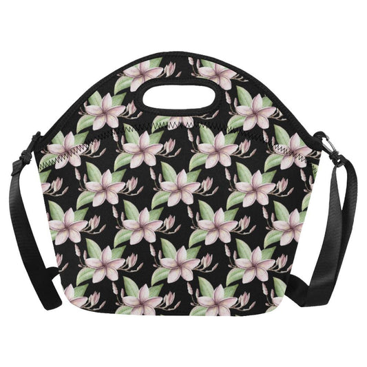 Plumeria Pattern Print Design PM02 Neoprene Lunch Bag-JorJune