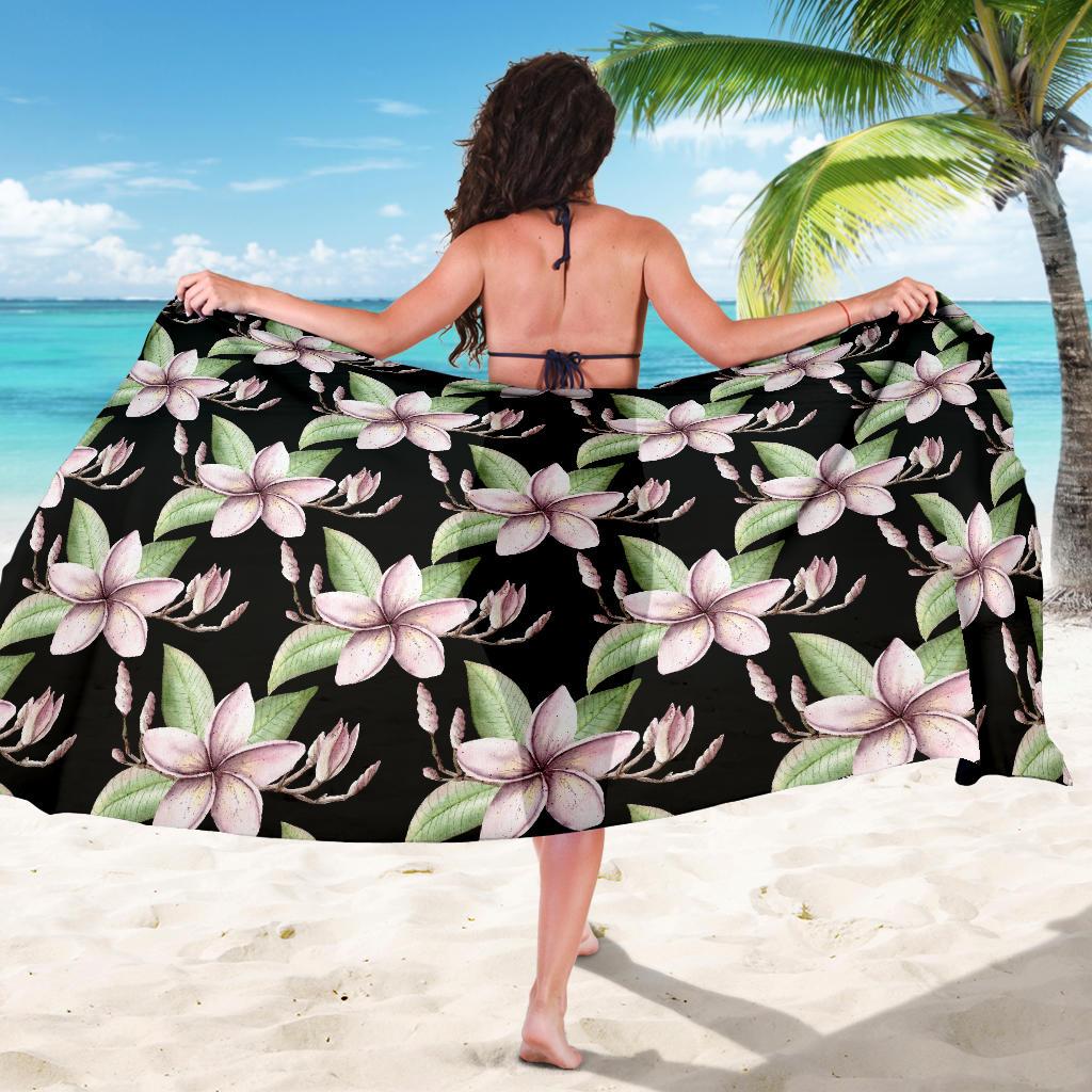 Plumeria Pattern Print Design PM02 Sarong Pareo Wrap-JORJUNE.COM