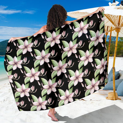 Plumeria Pattern Print Design PM02 Sarong Pareo Wrap-JORJUNE.COM