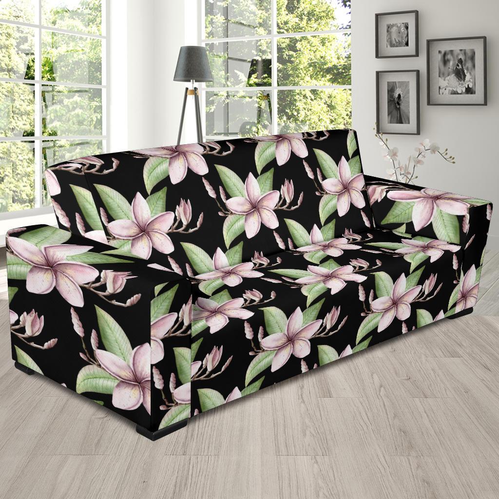 Plumeria Pattern Print Design PM02 Sofa Slipcover-JORJUNE.COM