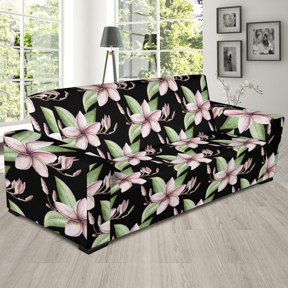 Plumeria Pattern Print Design PM02 Sofa Slipcover-JORJUNE.COM