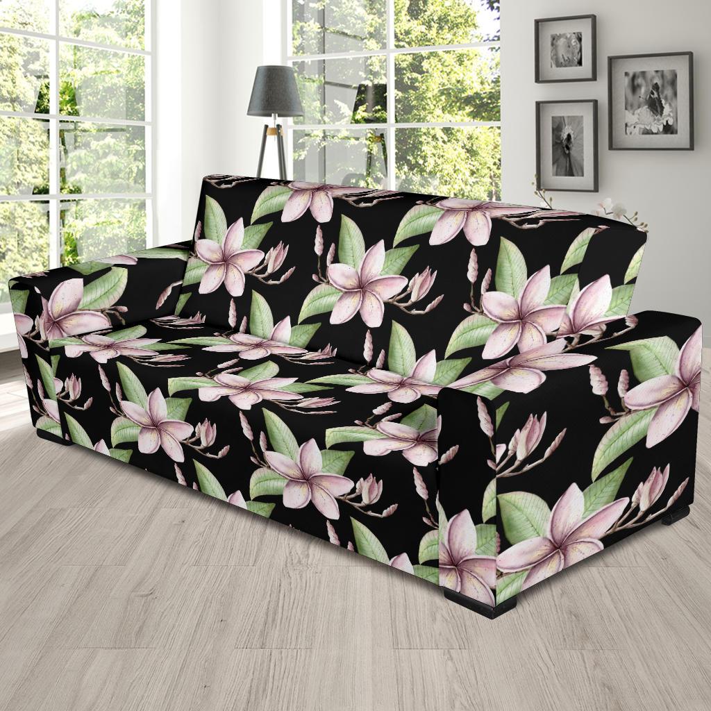 Plumeria Pattern Print Design PM02 Sofa Slipcover-JORJUNE.COM