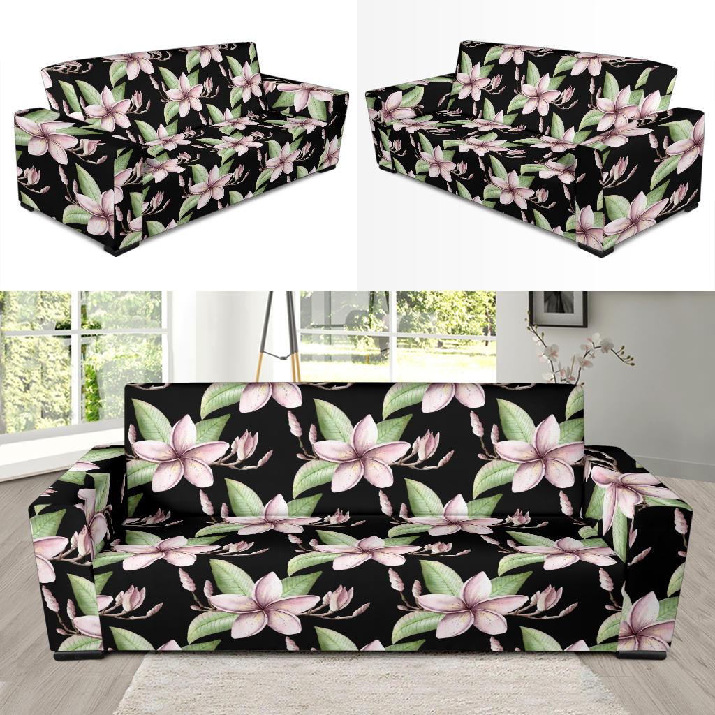 Plumeria Pattern Print Design PM02 Sofa Slipcover-JORJUNE.COM