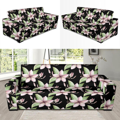 Plumeria Pattern Print Design PM02 Sofa Slipcover-JORJUNE.COM