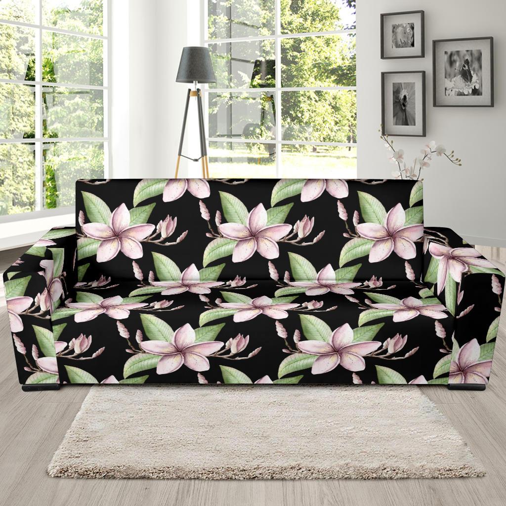 Plumeria Pattern Print Design PM02 Sofa Slipcover-JORJUNE.COM