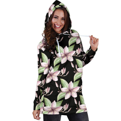 Plumeria Pattern Print Design PM02 Women Hoodie Dress