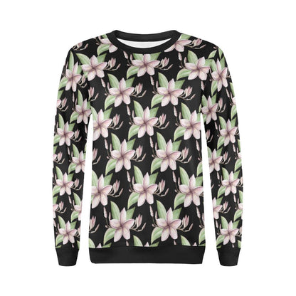Plumeria Pattern Print Design PM02 Women Long Sleeve Sweatshirt-JorJune