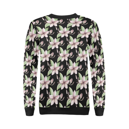 Plumeria Pattern Print Design PM02 Women Long Sleeve Sweatshirt-JorJune