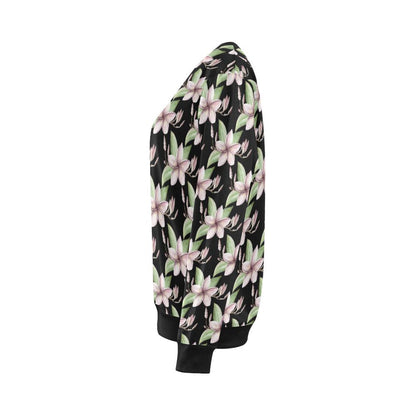 Plumeria Pattern Print Design PM02 Women Long Sleeve Sweatshirt-JorJune