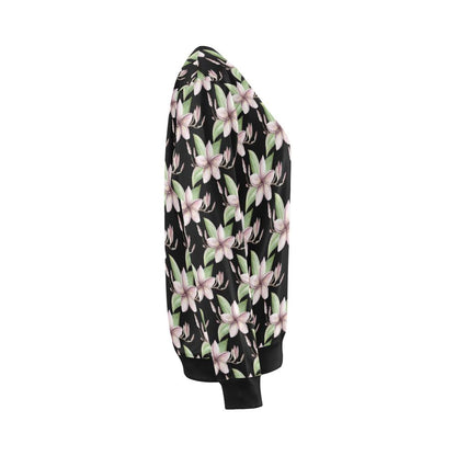 Plumeria Pattern Print Design PM02 Women Long Sleeve Sweatshirt-JorJune