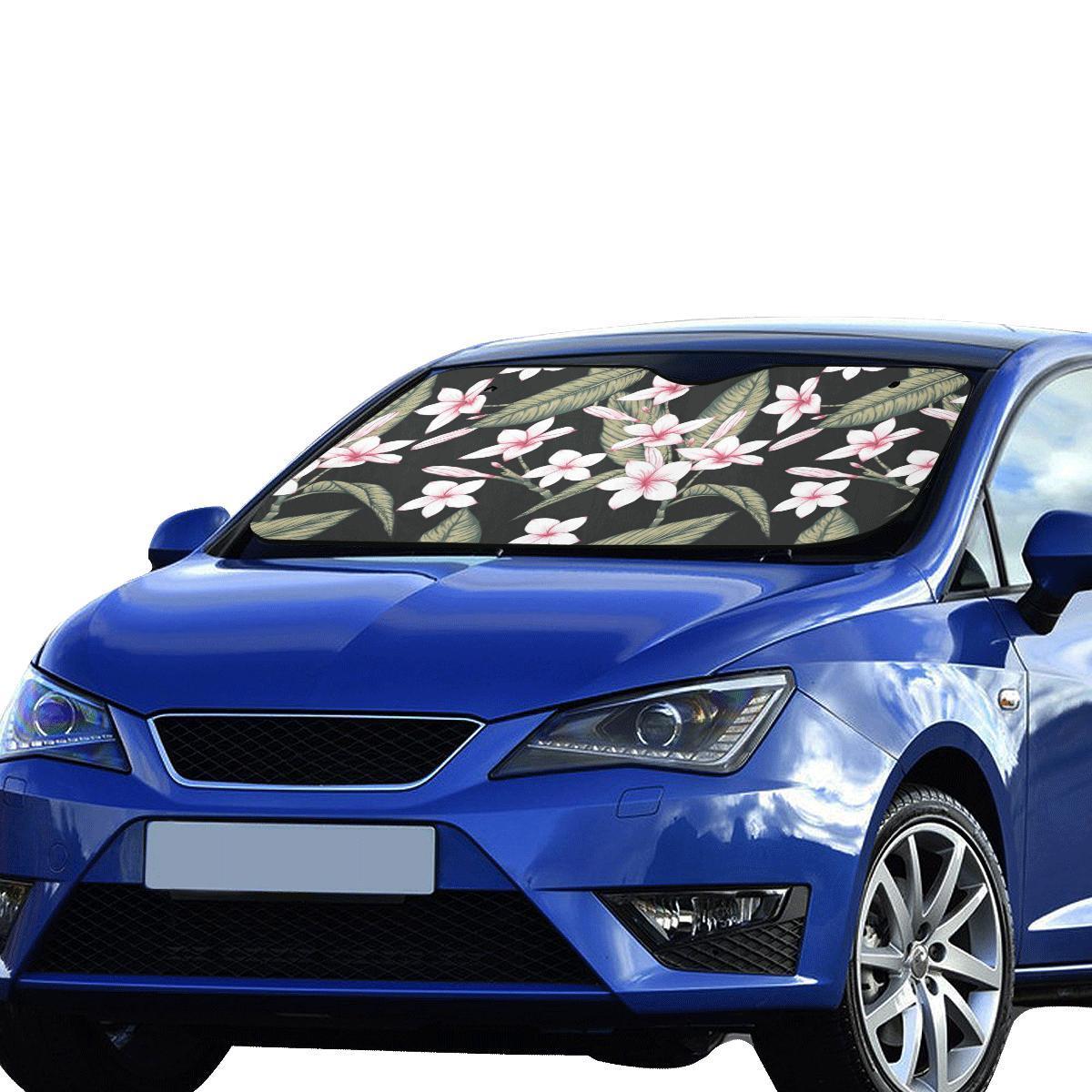 Plumeria Pattern Print Design PM021 Car Sun Shade-JorJune