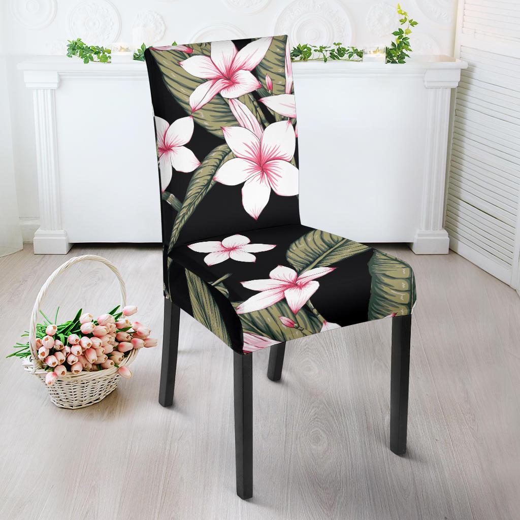 Plumeria Pattern Print Design PM021 Dining Chair Slipcover-JORJUNE.COM