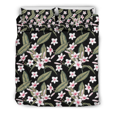 Plumeria Pattern Print Design PM021 Duvet Cover Bedding Set-JORJUNE.COM