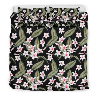 Plumeria Pattern Print Design PM021 Duvet Cover Bedding Set-JORJUNE.COM