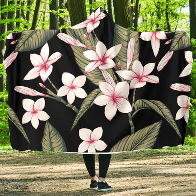 Plumeria Pattern Print Design PM021 Hooded Blanket-JORJUNE.COM