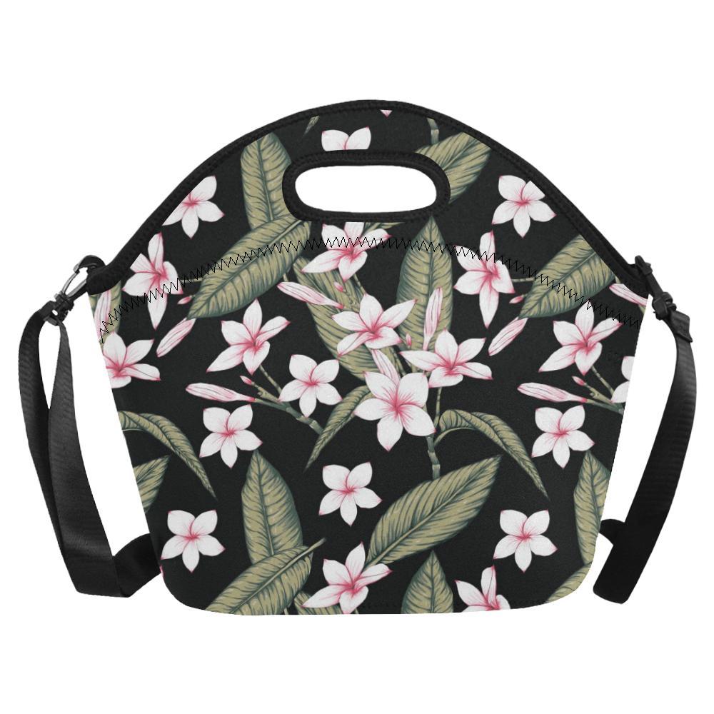 Plumeria Pattern Print Design PM021 Neoprene Lunch Bag-JorJune