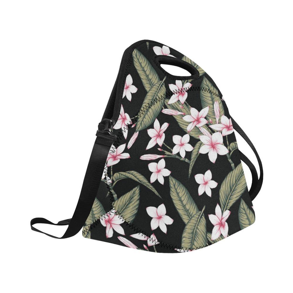 Plumeria Pattern Print Design PM021 Neoprene Lunch Bag-JorJune