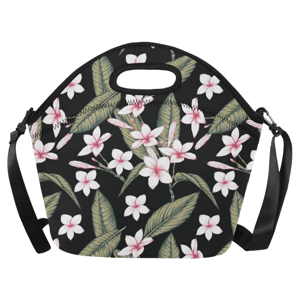 Plumeria Pattern Print Design PM021 Neoprene Lunch Bag-JorJune