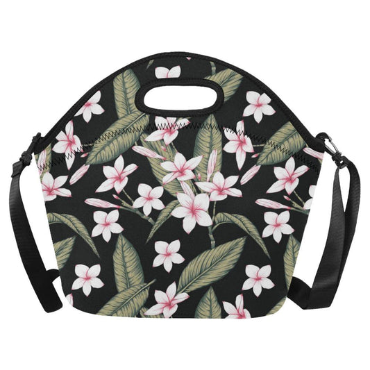 Plumeria Pattern Print Design PM021 Neoprene Lunch Bag-JorJune