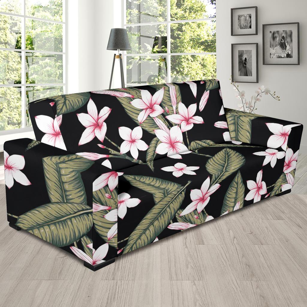 Plumeria Pattern Print Design PM021 Sofa Slipcover-JORJUNE.COM