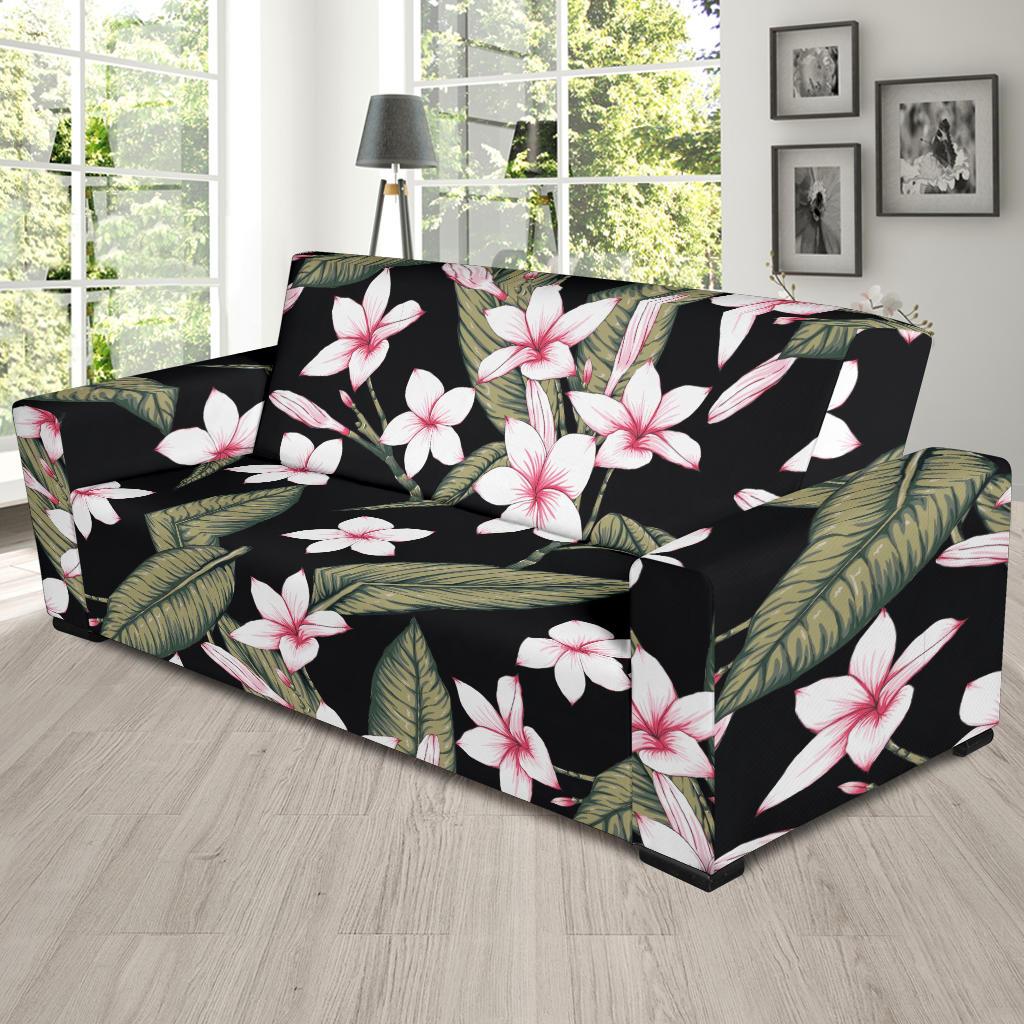 Plumeria Pattern Print Design PM021 Sofa Slipcover-JORJUNE.COM