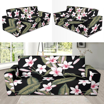 Plumeria Pattern Print Design PM021 Sofa Slipcover-JORJUNE.COM