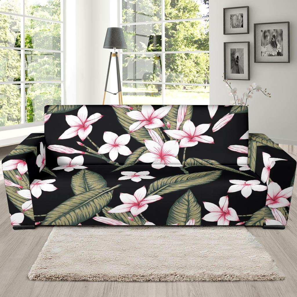 Plumeria Pattern Print Design PM021 Sofa Slipcover-JORJUNE.COM