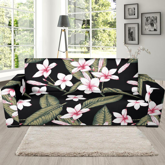 Plumeria Pattern Print Design PM021 Sofa Slipcover-JORJUNE.COM
