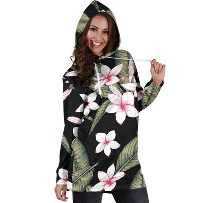 Plumeria Pattern Print Design PM021 Women Hoodie Dress