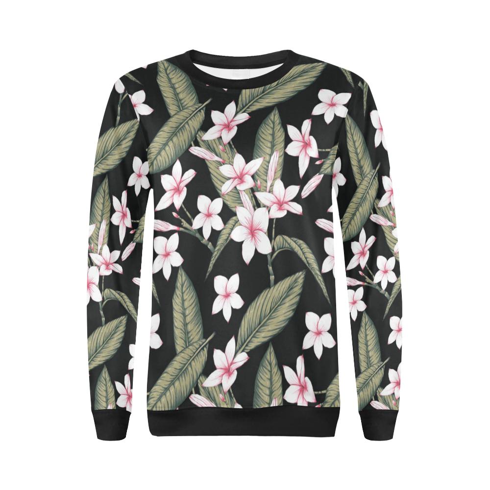 Plumeria Pattern Print Design PM021 Women Long Sleeve Sweatshirt-JorJune
