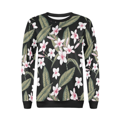 Plumeria Pattern Print Design PM021 Women Long Sleeve Sweatshirt-JorJune