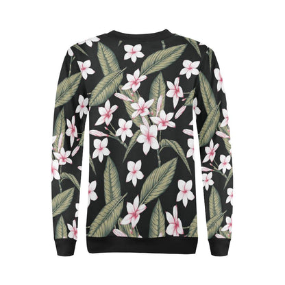 Plumeria Pattern Print Design PM021 Women Long Sleeve Sweatshirt-JorJune