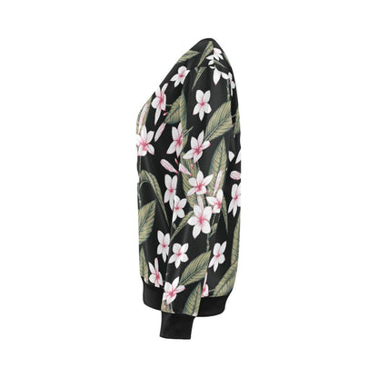 Plumeria Pattern Print Design PM021 Women Long Sleeve Sweatshirt-JorJune