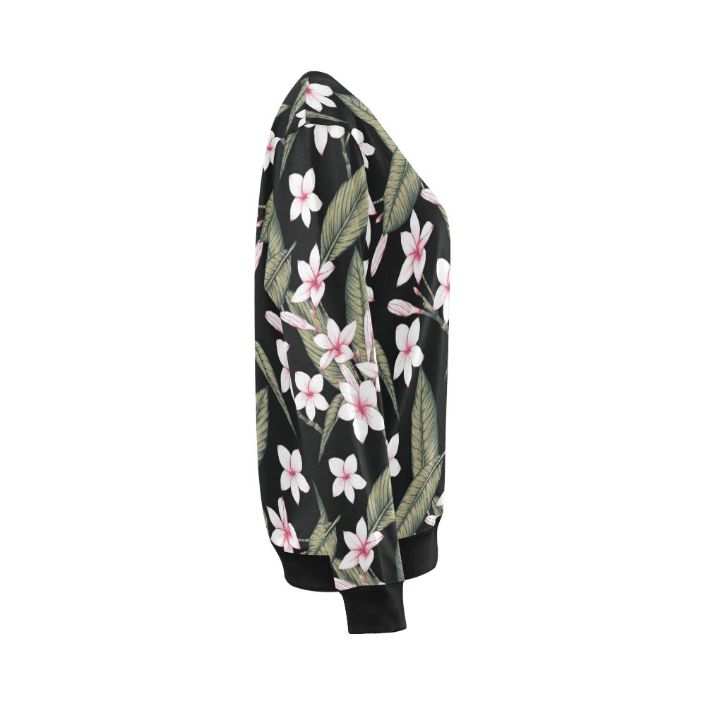 Plumeria Pattern Print Design PM021 Women Long Sleeve Sweatshirt-JorJune