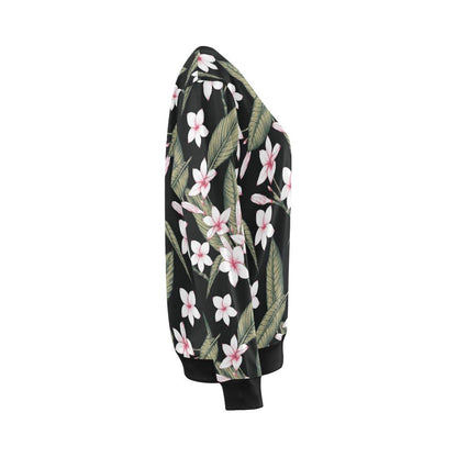 Plumeria Pattern Print Design PM021 Women Long Sleeve Sweatshirt-JorJune