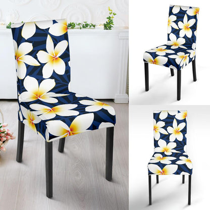 Plumeria Pattern Print Design PM026 Dining Chair Slipcover-JORJUNE.COM