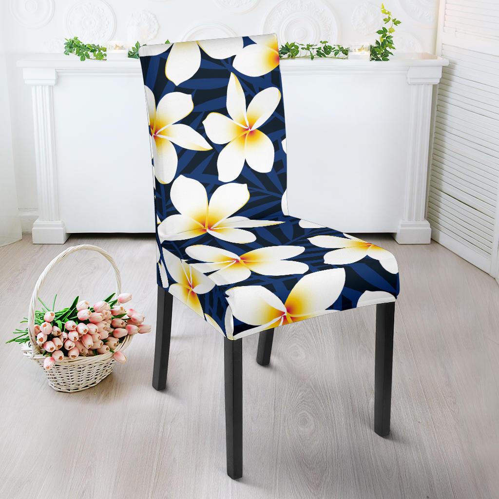 Plumeria Pattern Print Design PM026 Dining Chair Slipcover-JORJUNE.COM