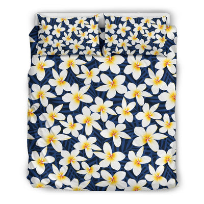 Plumeria Pattern Print Design PM026 Duvet Cover Bedding Set-JORJUNE.COM