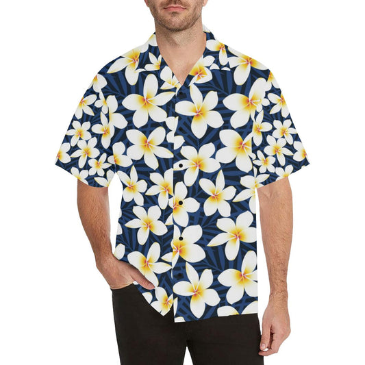 Plumeria Pattern Print Design PM026 Men Hawaiian Shirt-JorJune
